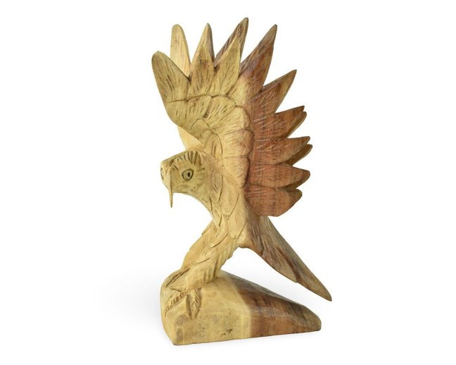 Dřevěná soška Orel 25 cm - pohled doprava - var. D