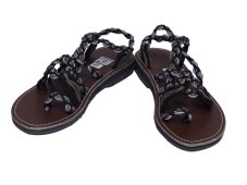 Sandály Sumalee vázané, zeleno-černé, vel. 37