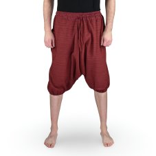Harémové kalhoty aladin SRI, kraťasy, vínová, kapsa vpravo