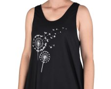 Dámský dlouhý top YOGESA, černá, pampelišky