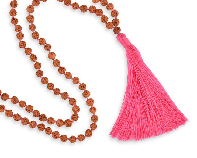 Japa Mala Rudraksha - růžová