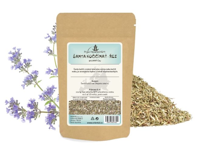 Bylinný čaj Šanta kočičí nať - řez (Nepeta cataria) - Gramáž čaje: 50 g