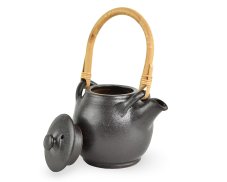 Keramická konev Pu Erh hnědá s rákosovým uchem cca 0,45 l