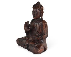 Dřevěná soška Buddha 25 cm tmavá - Vitarka mudra - učení