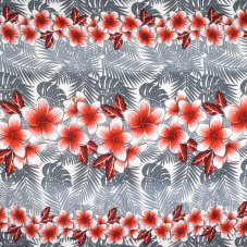 Sarong - Pareo BUN, plumerie, červená, II. jakost
