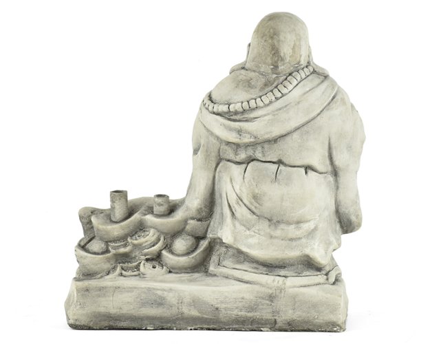 Zahradní betonová dekorace - Buddha Hotei s ingoty a mincemi štěstí