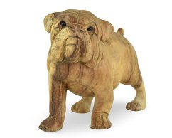 Dřevěná soška Bulldog 18 cm - varianta C