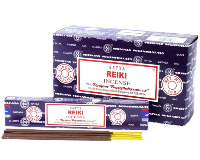 Indické vonné tyčinky Schrinivas Satya Reiki 15 g Indické vonné tyčinky Schrinivas Satya Reiki 15 g