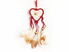 Lapač snů Srdce 6,5 cm červený