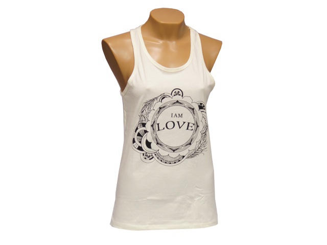 Dámské tílko I AM LOVE, bavlna, krémové