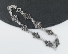 Stříbrný náramek Hamsa - delší