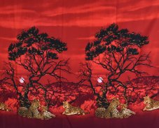 Sarong - Pareo REN, savana, červená