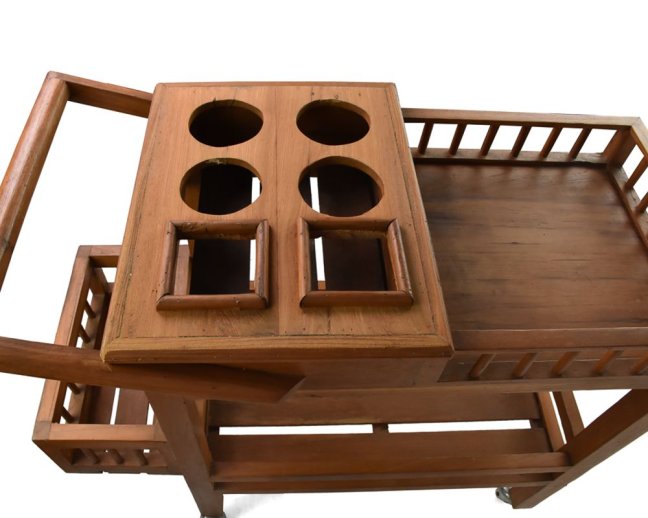 Dřevěný jídelní vozík Rubeus světlý - II. jakost