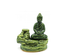 Stojan "Tekoucí Dým" - Buddha, zelený