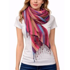 Šátek viskóza 200cm x 70cm pruhy multicolor AO