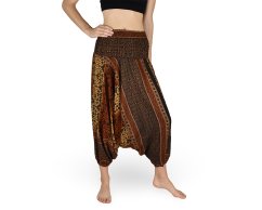 Harémové kalhoty aladin NATSU, vintage, hnědá, bez šňůrky