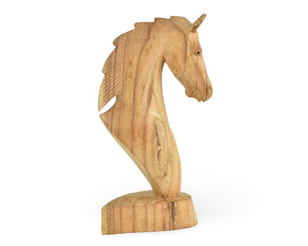 Dřevěná soška Kůň hlava 25 cm