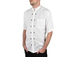Pánská košile s krátkým rukávem RENSHU, bílá, hrubé pruhy