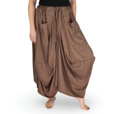 Sukně dlouhá YANI s kapsami, jednobarevná, hnědá