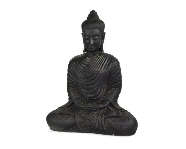 Socha beton Buddha meditující černý 61 cm var. B
