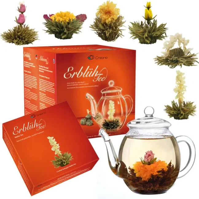 Dárkový set Creano White Tea - skleněná konvice a 6 ks čaje
