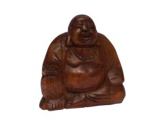 Dřevěná soška Buddha Hotei 12 cm, II. jakost