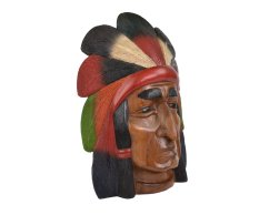 Dřevěná maska Indiánský náčelník 54 cm var. D