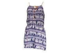 Dámský overal kraťasy, sloní karavana, modrý