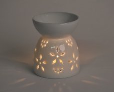 Aromalampa bílá - Kvítky a srdce