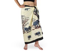 Sarong - Pareo REN, sloni, krémová, II.jakost