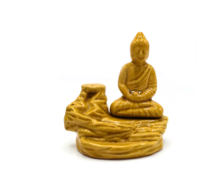 Stojan "Tekoucí Dým" - Buddha, žlutý