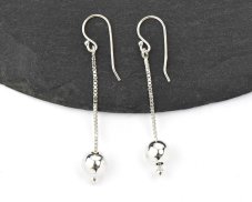 Stříbrné náušnice visací - Kuličky