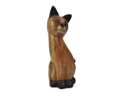 Dřevěná dekorace Kočka - pohled doprava 38 cm