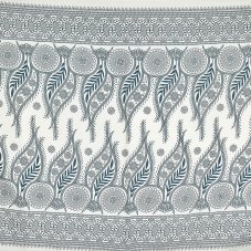 Sarong - Pareo BUN, zahrada, ivory, zelený vzor, II. jakost
