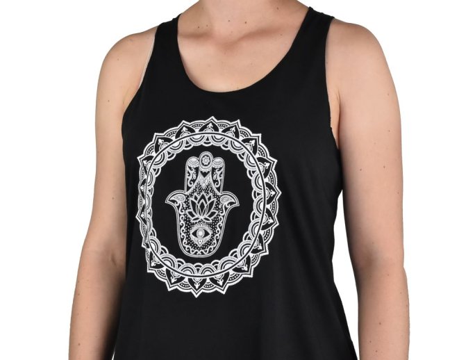 Dámské tílko YOGEE, černé, hamsa