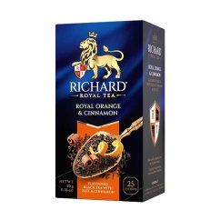 Černý aromatizovaný čaj Richard Royal Orange and Cinnamon (25 sáčků) 50 g