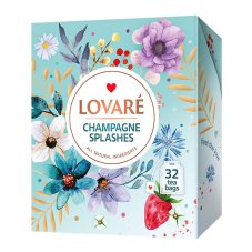 Černý a zelený aromatizovaný čaj Lovaré Champagne Splashes (32 sáčků) 64 g
