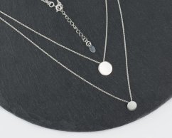 Stříbrný dvojitý náhrdelník - Puntíky