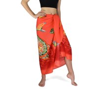 Sarong - Pareo VERADIS, červený, želvy a ryby