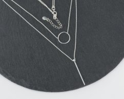 Stříbrný dvojitý náhrdelník - Kroužek a tyčinka