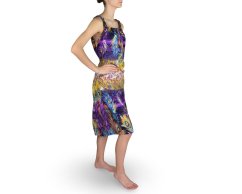 Dámské šaty SUPHANSA, paví pera, fialové, II. jakost