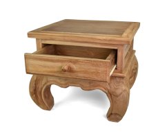 Dřevěný opiový stolek se šuplíkem 50 x 50 cm II. jakost