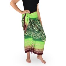 Sarong - Pareo BUN, duhová mandala, zelená, II. jakost