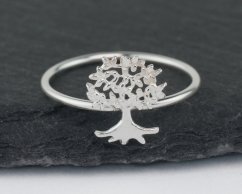 Stříbrný prsten Strom života, tenký