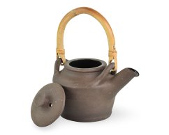 Keramická konev Cinnamon hnědá s rákosovým uchem cca 0,35 l