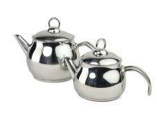 Turecká nerezová dvojkonvice Caydanlik Mini Boy kovové úchyty