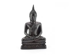 Osvícený Buddha, pryskyřice, tmavý 16,5 cm