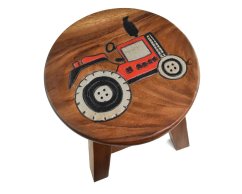 Stolička dřevěná dekor traktor