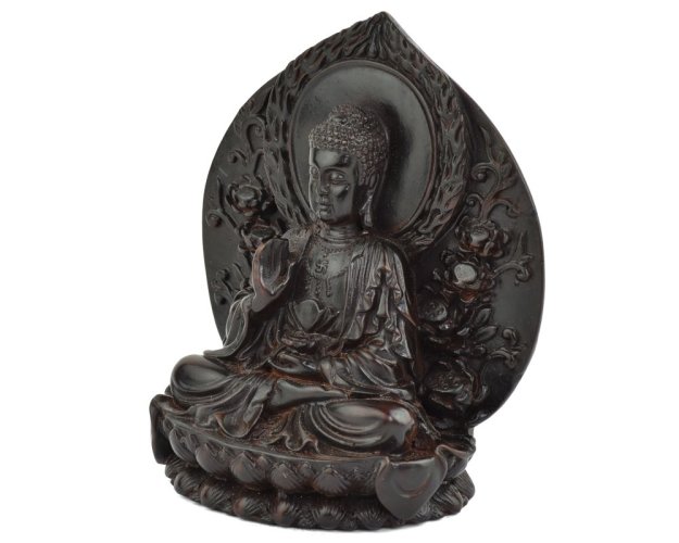 Soška pryskyřice Buddha Abhaja Mudra - 13 x 12 cm