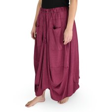 Sukně dlouhá YANI s kapsami, jednobarevná, purpurová